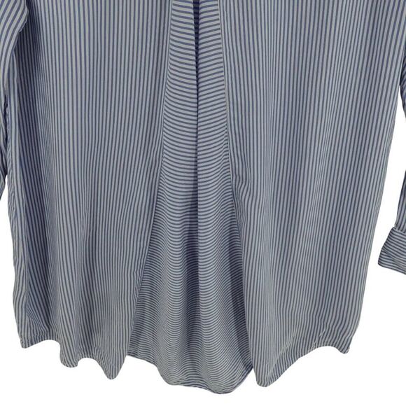 Chico's Blue Striped High-Low Long Sleeve Tunic Shirt - Picture 10 of 14